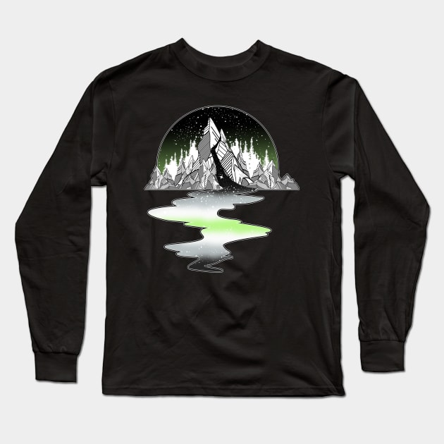 Agender Mountain River Long Sleeve T-Shirt by Psitta